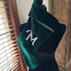 Velvet Embroidered Xmas Stocking